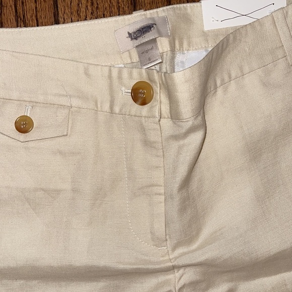 LOFT NWT Original Linen Beige Crop Pants 8 - Picture 9 of 14